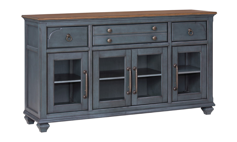 Legends Furniture Bridgevine Home Americana Server, No Assembly Required, Corduroy Blue Finish Blue  Zamr-8200