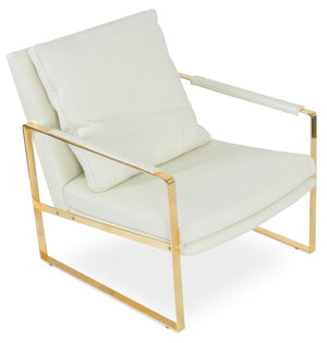 Soho Concept Zara Armchair Gold Collection: Luxurious Leather & Wool Upholstery, Elegant Design, 400 Lbs Capacity Gold,White  Soho-concept-dining-chair-12645