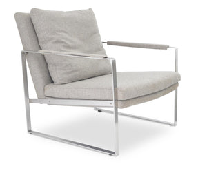Soho Concept Zara Small Armchair - Premium Camira Yoredale Boucle Fabric, 10-year Guarantee, Stylish Grey Design   Soho-concept-dining-chair-12640
