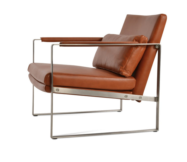 Soho Concept Zara Small Armchair - Premium Camira Yoredale Boucle & Leather, 10-year Guarantee, Stylish Comfort Amber  Soho-concept-dining-chair-13352