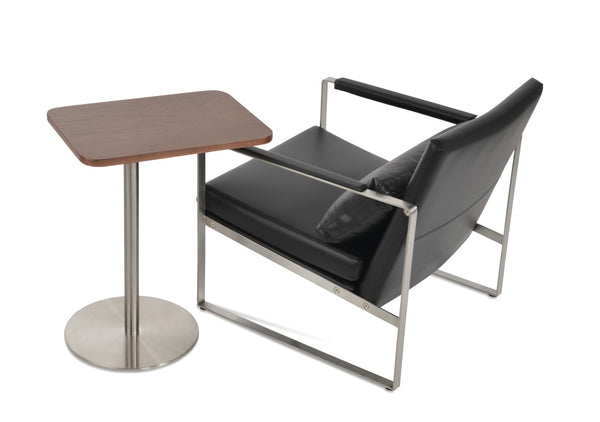 Soho Concept Zara Small Armchair - Stylish Brushed Stainless Steel Base, Luxurious Velvet & Camira Fabric Options Black  Soho-concept-dining-chair-12631