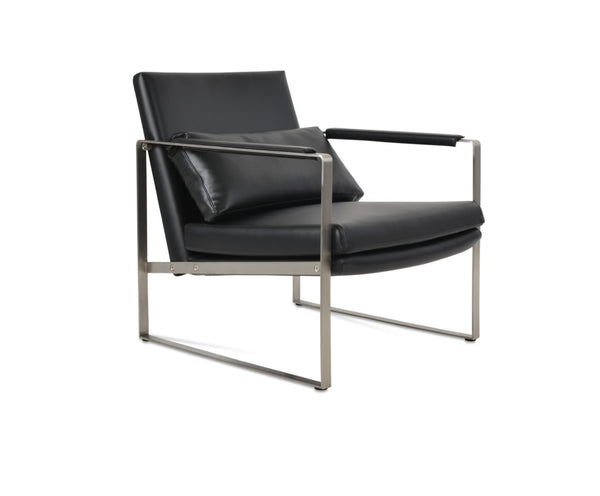 Soho Concept Zara Small Armchair - Stylish Brushed Stainless Steel Base, Luxurious Velvet & Camira Fabric Options Black  Soho-concept-dining-chair-13353