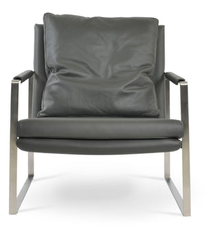 Soho Concept Zara Small Armchair - Premium Camira Yoredale Boucle Fabric, 10-year Guarantee, Stylish Grey Design Grey  Soho-concept-dining-chair-13355