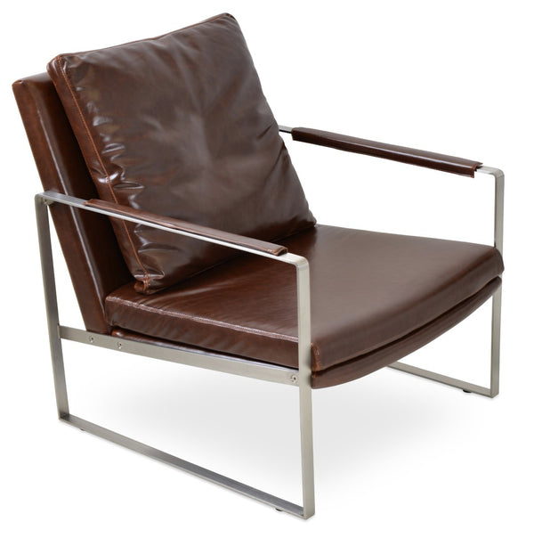 Soho Concept Zara Armchair - Modern Design With Brushed Stainless Steel Base, Velvet & Camira Fabric Options!   Soho-concept-dining-chair-12639