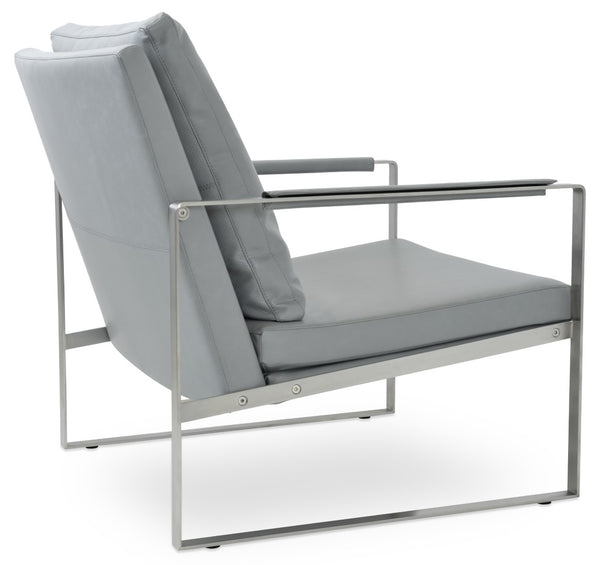 Soho Concept Zara Armchair - Modern Design With Brushed Stainless Steel Base, Velvet & Camira Fabric Options! Light Grey  Soho-concept-dining-chair-12636