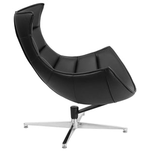 English Elm Pasithea Cocoon Chair - Modern Swivel Lounge Seat with Plush Support for Home or Office Comfort Black ZB-31-GG