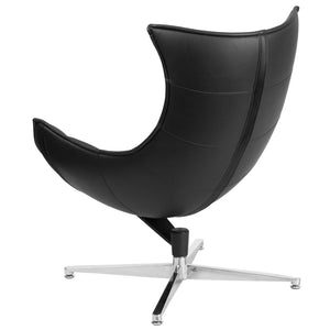English Elm Pasithea Cocoon Chair - Modern Swivel Lounge Seat with Plush Support for Home or Office Comfort Black ZB-31-GG