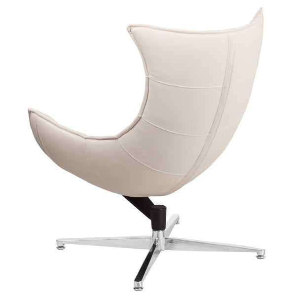 English Elm Pasithea Cocoon Chair - Modern Swivel Lounge Seat with Plush Support for Home or Office Comfort Creamy White ZB-32-GG