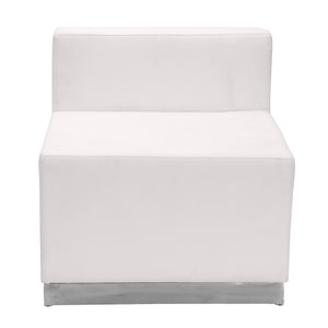 English Elm HERCULES Alon Series Modular Reception Set with Plush Comfort and Stylish LeatherSoft Upholstery Melrose White ZB-803-400-SET-WH-GG