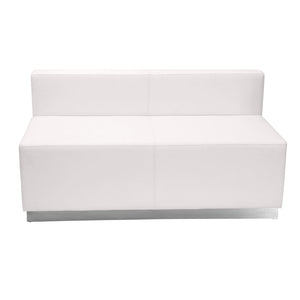 English Elm HERCULES Alon Series LeatherSoft Reception Set - 9-Piece Modular Seating for Modern Offices Melrose White ZB-803-410-SET-WH-GG