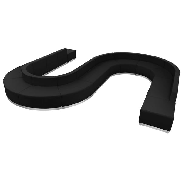 English Elm HERCULES Alon Series Modular LeatherSoft Reception Set for Stylish Comfort and Flexible Layouts Black ZB-803-460-SET-BK-GG