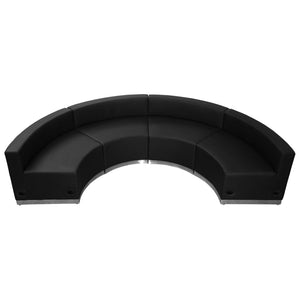 English Elm HERCULES Alon Series Reception Set - Stylish 4-Piece Modular Seating for Modern Lobbies & Comfort Black ZB-803-480-SET-BK-GG