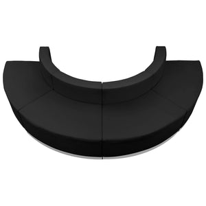 English Elm HERCULES Alon Series 4-Piece Modular Reception Configuration for Stylish and Comfortable Lobbies Black ZB-803-520-SET-BK-GG