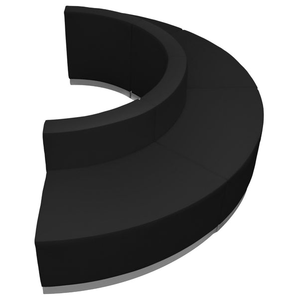 English Elm HERCULES Alon Series 4-Piece Modular Reception Configuration for Stylish and Comfortable Lobbies Black ZB-803-520-SET-BK-GG