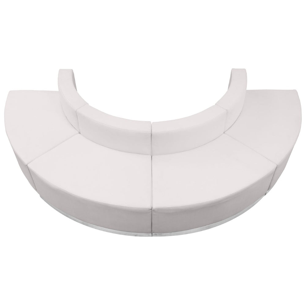 English Elm HERCULES Alon Series 4-Piece Modular Reception Configuration for Stylish and Comfortable Lobbies Black ZB-803-520-SET-BK-GG