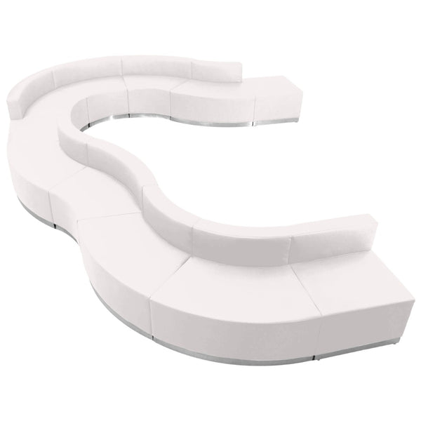 English Elm HERCULES Alon Series Modular LeatherSoft Reception Set for Stylish and Comfortable Waiting Areas Melrose White ZB-803-570-SET-WH-GG