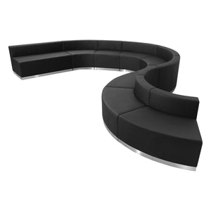 English Elm HERCULES Alon Series Modular LeatherSoft Reception Set for Offices and Waiting Areas, 9 Pieces Black ZB-803-600-SET-BK-GG