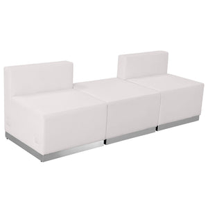 English Elm HERCULES Alon Series Modern LeatherSoft Reception Set - Stylish, Comfortable, 3-Piece Configuration Melrose White ZB-803-670-SET-WH-GG