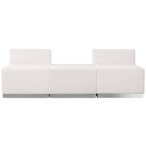 English Elm HERCULES Alon Series Modern LeatherSoft Reception Set - Stylish, Comfortable, 3-Piece Configuration Melrose White ZB-803-670-SET-WH-GG