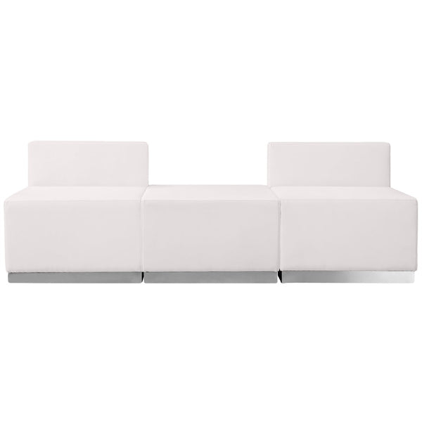 English Elm HERCULES Alon Series Modern LeatherSoft Reception Set - Stylish, Comfortable, 3-Piece Configuration Melrose White ZB-803-670-SET-WH-GG