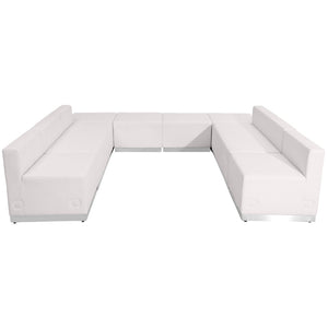 English Elm HERCULES Alon Series 8-Piece Modular Reception Seating Set for Modern Office Spaces and Lobbies Melrose White ZB-803-710-SET-WH-GG