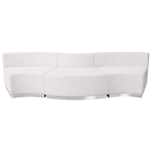 English Elm HERCULES Alon Series Modular Reception Set with Durable LeatherSoft Upholstery and Comfort Design Melrose White ZB-803-720-SET-WH-GG