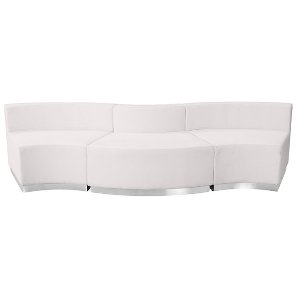 English Elm HERCULES Alon Series Modular Reception Set with Durable LeatherSoft Upholstery and Comfort Design Melrose White ZB-803-720-SET-WH-GG