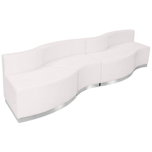English Elm HERCULES Alon Series Modular Reception Seating Set - Contemporary, Durable, and Reconfigurable 4-Piece Melrose White ZB-803-730-SET-WH-GG