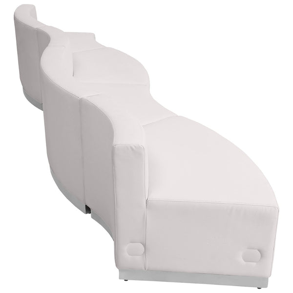 English Elm HERCULES Alon Series Modular Reception Seating Set - Contemporary, Durable, and Reconfigurable 4-Piece Melrose White ZB-803-730-SET-WH-GG
