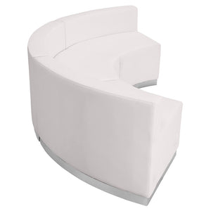English Elm HERCULES Alon Series Professional LeatherSoft Reception Seating Set for Modern Business Spaces Melrose White ZB-803-740-SET-WH-GG