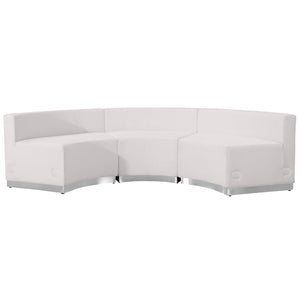 English Elm HERCULES Alon Series Professional LeatherSoft Reception Seating Set for Modern Business Spaces Melrose White ZB-803-740-SET-WH-GG
