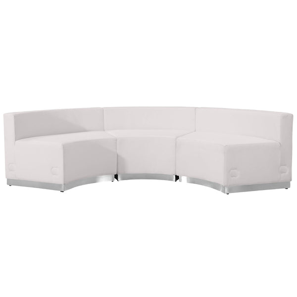 English Elm HERCULES Alon Series Professional LeatherSoft Reception Seating Set for Modern Business Spaces Melrose White ZB-803-740-SET-WH-GG