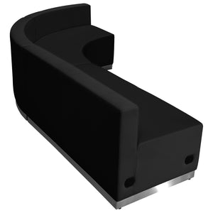 English Elm HERCULES Alon Series LeatherSoft Reception Set - 3-Piece Modern Seating for Offices & Lobbies Black ZB-803-750-SET-BK-GG