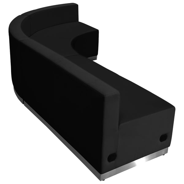 English Elm HERCULES Alon Series LeatherSoft Reception Set - 3-Piece Modern Seating for Offices & Lobbies Black ZB-803-750-SET-BK-GG