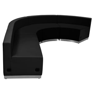 English Elm HERCULES Alon Series Modular Reception Seating Set - Stylish LeatherSoft Comfort for Modern Offices Black ZB-803-760-SET-BK-GG