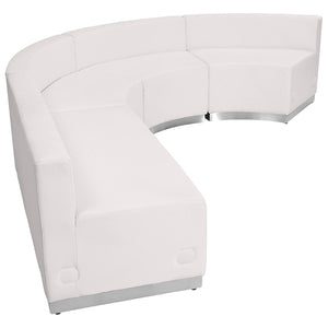 English Elm HERCULES Alon Series Modular Reception Seating Set - Stylish LeatherSoft Comfort for Modern Offices Melrose White ZB-803-760-SET-WH-GG