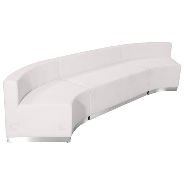 English Elm HERCULES Alon Series Reception Set - Modern 3-Piece Configuration for Stylish Comfort and Flexibility Melrose White ZB-803-770-SET-WH-GG