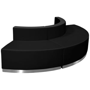 English Elm HERCULES Alon Series Modular Reception Configuration Set for Stylish, Comfortable Lobby Seating Black ZB-803-800-SET-BK-GG