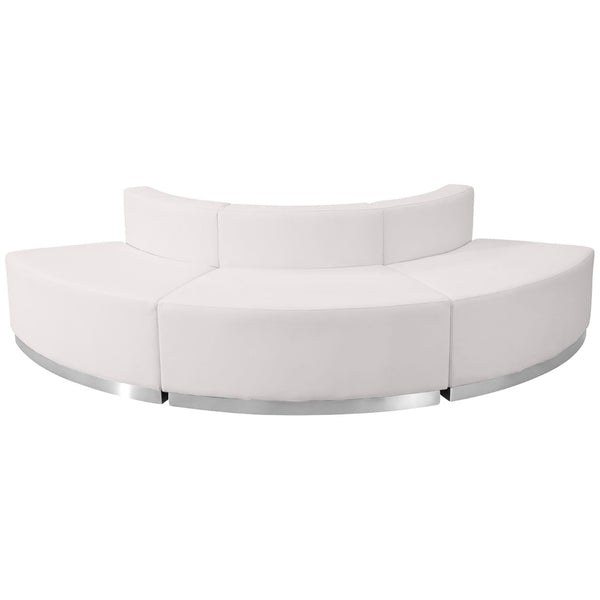 English Elm HERCULES Alon Series Modular Reception Configuration Set for Stylish, Comfortable Lobby Seating Melrose White ZB-803-800-SET-WH-GG