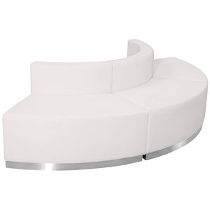 English Elm HERCULES Alon Series Modular Reception Configuration Set for Stylish, Comfortable Lobby Seating Melrose White ZB-803-800-SET-WH-GG