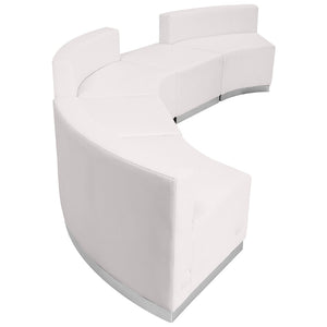 English Elm HERCULES Alon Series LeatherSoft Modular Reception Set for Stylish Comfort and Durability, 5 Pieces Melrose White ZB-803-810-SET-WH-GG