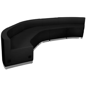 English Elm HERCULES Alon Series 5-Piece Reception Set: Stylish, Comfortable & Modular Seating for Modern Spaces Black ZB-803-820-SET-BK-GG