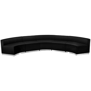 English Elm HERCULES Alon Series 5-Piece Reception Set: Stylish, Comfortable & Modular Seating for Modern Spaces Black ZB-803-820-SET-BK-GG