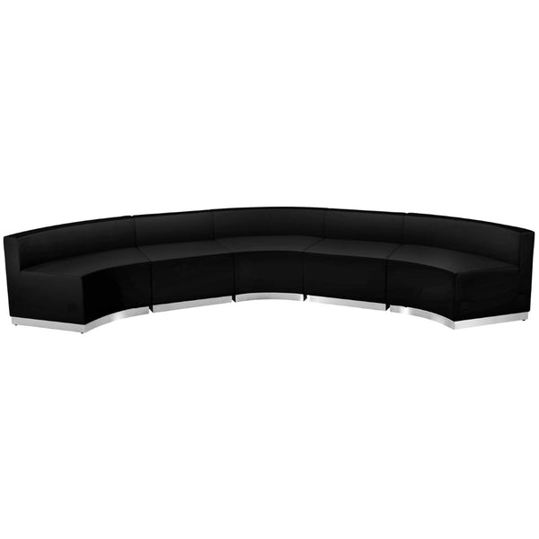 English Elm HERCULES Alon Series 5-Piece Reception Set: Stylish, Comfortable & Modular Seating for Modern Spaces Black ZB-803-820-SET-BK-GG