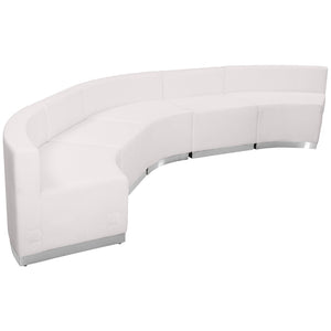 English Elm HERCULES Alon Series 5-Piece Reception Set: Stylish, Comfortable & Modular Seating for Modern Spaces Melrose White ZB-803-820-SET-WH-GG
