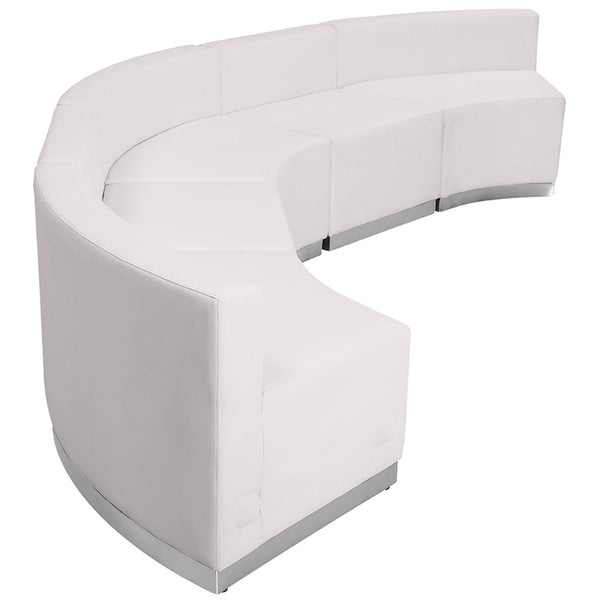 English Elm HERCULES Alon Series 5-Piece Reception Set: Stylish, Comfortable & Modular Seating for Modern Spaces Melrose White ZB-803-820-SET-WH-GG