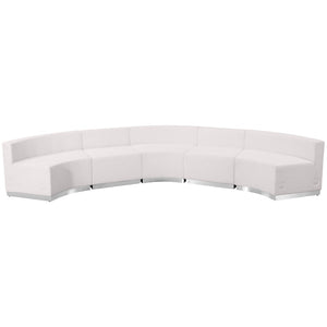 English Elm HERCULES Alon Series 5-Piece Reception Set: Stylish, Comfortable & Modular Seating for Modern Spaces Melrose White ZB-803-820-SET-WH-GG