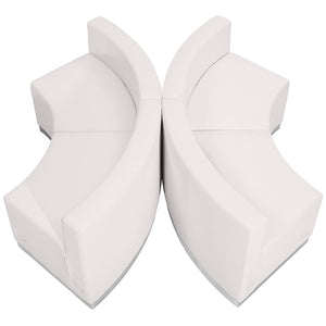 English Elm HERCULES Alon Series Modular Reception Set - 4-Piece Comfortable Seating for Professional Spaces Melrose White ZB-803-840-SET-WH-GG