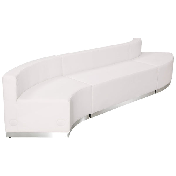 English Elm HERCULES Alon Series Modular Reception Seating Set - Stylish, Durable Comfort for Modern Offices Melrose White ZB-803-850-SET-WH-GG