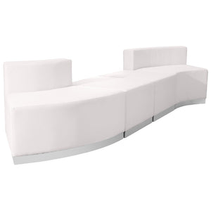 English Elm HERCULES Alon Series Modular Reception Seating Set - Stylish, Comfortable & Flexible 4-Piece Design Melrose White ZB-803-860-SET-WH-GG